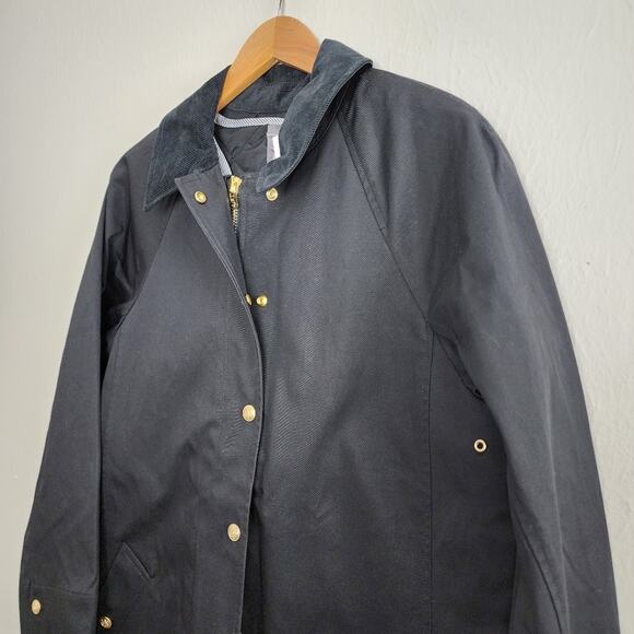 J.Crew NWT Long Barn Coat Black Waxed Twill Small Removable Quilted Vest - Picture 7 of 16